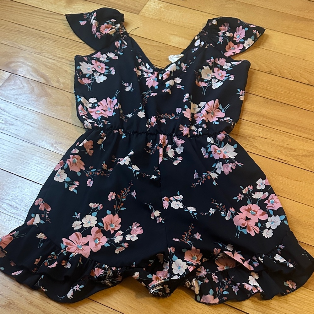Pins & Needles Black Floral Romper
